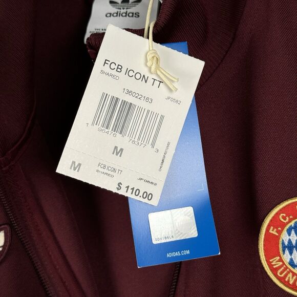 Adidas FC Bayern Munich Terrace Icons Track Jacket Men’s Size Medium JF0582 New - Picture 6 of 10